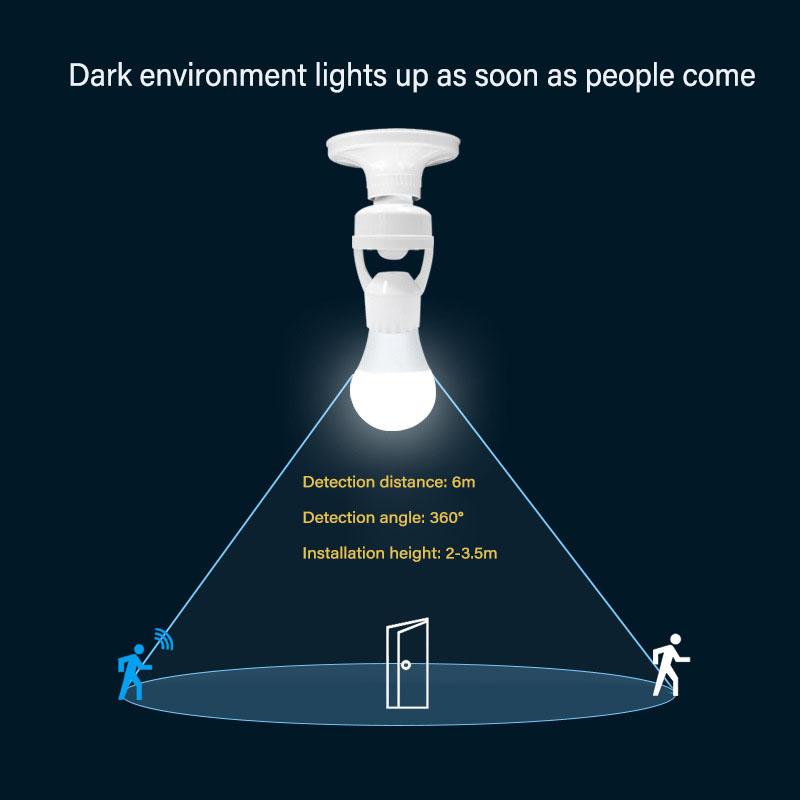 AC85-265V Bewegungsmelder Lampenkopf Basis E27 Schalter Glühbirnenhalter Fassung Adapter Konverter Menschliche Induktion Infrarot Körpersensor