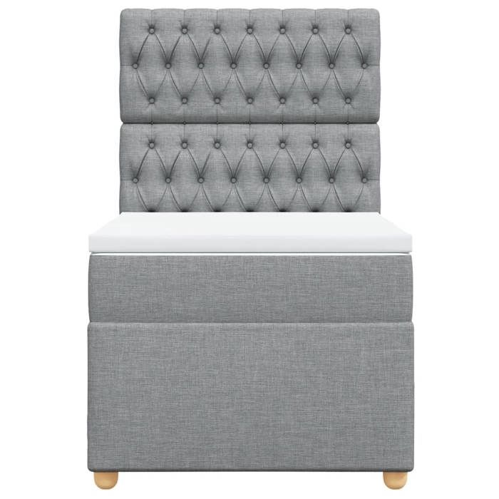 Maison Exclusive - Sommier à lattes de lit avec matelas Gris clair 90x200 cm Tissu