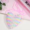Creative Zipper Backpack for Kids: Sequin Heart Crossbody & Coin Pouch for Little Girls - Cute and Girly Design