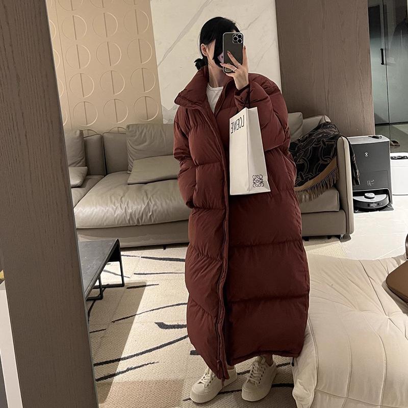 New cotton-padded clothes women's long over-the-knee winter cotton-padded jacket stand-up collar extended thickened down cotton-padded clothes