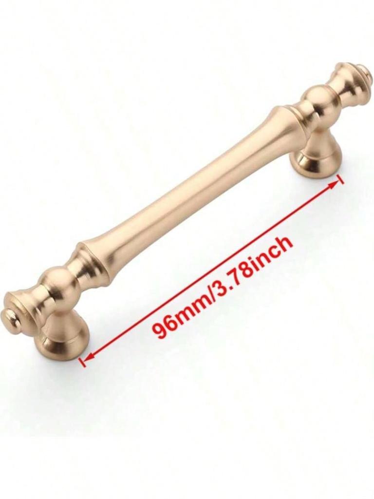 2pcs Brushed Brass Cabinet Knobs, Golden Zinc Alloy Metal Handles for Kitchen Cupboards & Vanity Drawers, Durably Crafted f