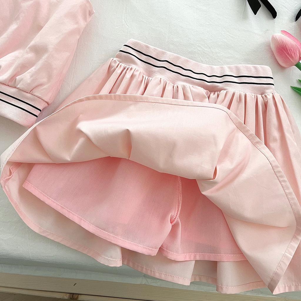 Summer Girls' Set Children's Vest Shirt Top Short Skirt Women's Baby Sports Two-piece Set