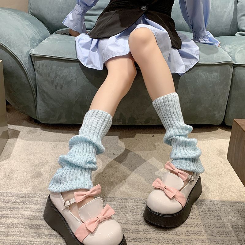 Bottes-chaussettes tricotées d'automne pour femmes Chaussettes JK Chaussettes amples Manches de mollet Y2K Hot Girl Sous-culture Dopamine Lolita