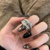Light Luxury Inlaid Cubic Zircon Finger Ring for Women Classic Cross Design Open Ring Bride Zircon for Engagement Wedding