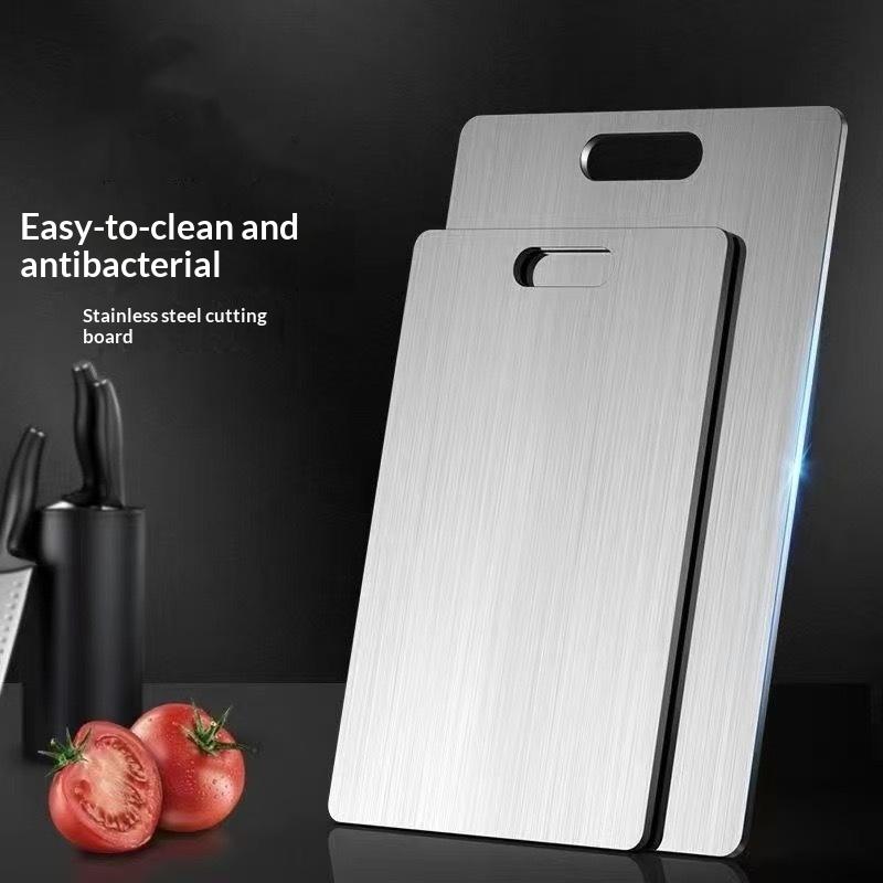 Edelstahlplatte und Schneidebrett Küche Haushalt verdickt doppelseitig Schneidebrett Block Knetbrett