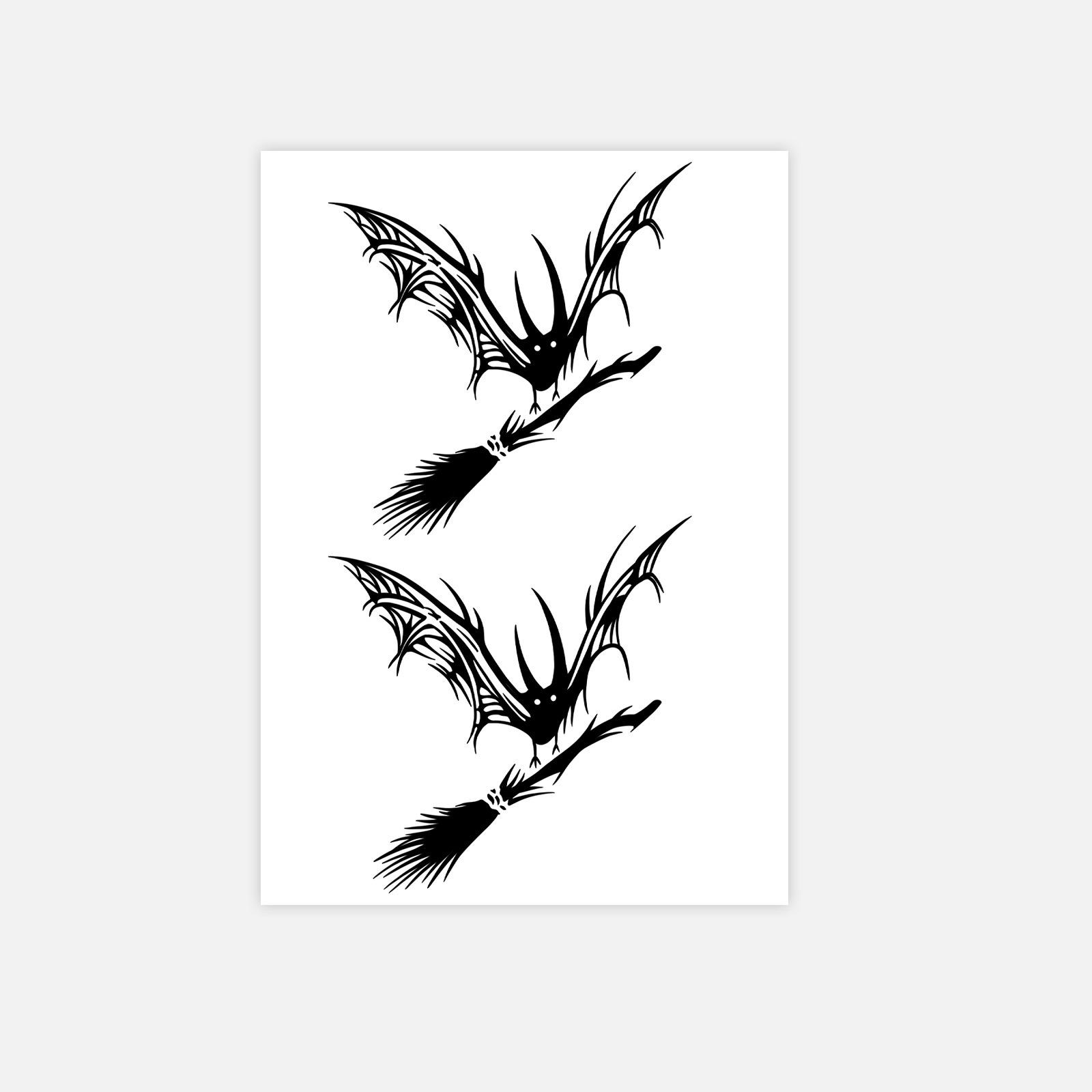 Domineering Dark Personality Bat Tattoo Sticker Lasting Waterproof Advanced Tattoo Sticker 7*10