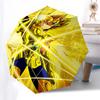 1pc Golden Saint Seiya Auto-Open Umbrella with Foldable Design, 8-Bone Iron Frame, Outdoor, Festival Gift for Fans, Travelers, Daily Use.T105
