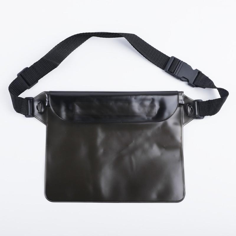 PVC Waterproof Phone Pouch Swimming Beach Rafting Outdoor Sports - Frosted Transparent Triple-Layer Waist Pack