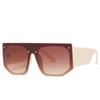 Designer Square Sunglasses Men Women Panel Lens Flat Top Personality One Pieces Lens Cool UV400 Shades Street Y2K