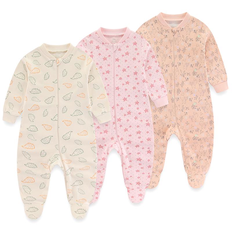 3 stück Baby Jungen Strampler Winter Langarm Baumwolle Baby Custome Mädchen Overall O-ausschnitt Kinder Kleidung