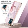 For Motorola Moto E13 4G TPU Case with IMD Marble Pattern Electroplated Back Cover
