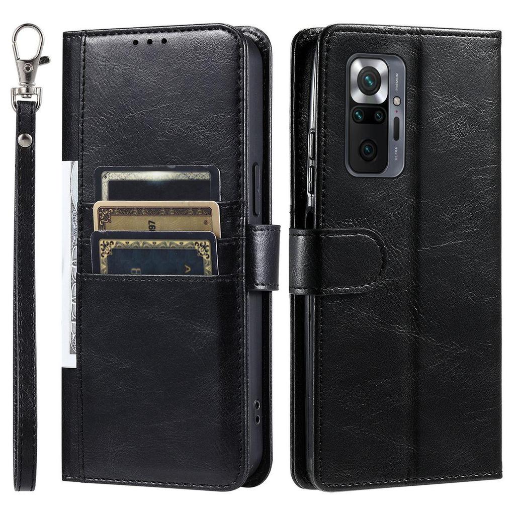 Cover for Xiaomi Redmi Note 10 Pro 4G Retro PU Leather Flip Wallet Phone Case Multi Card Slots