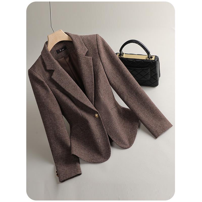 Chaqueta de Traje de Lana de Alta Gama para Mujer - Casual Invierno 2025, Estilo Diosa para Oficina y Desplazamientos