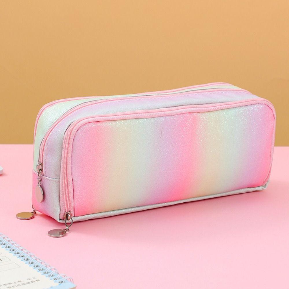 Zipper Pen Case 3 Compartment Pencil Pouch High Quality Pencil Bag  Office