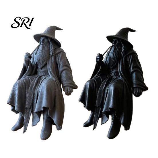 Low-key High-end Wizard Art 3D Printed Figurine, Small Shelf Sitter, Collectible Magical Home Decor Desktop Ornament for Bookshelves, Desks,