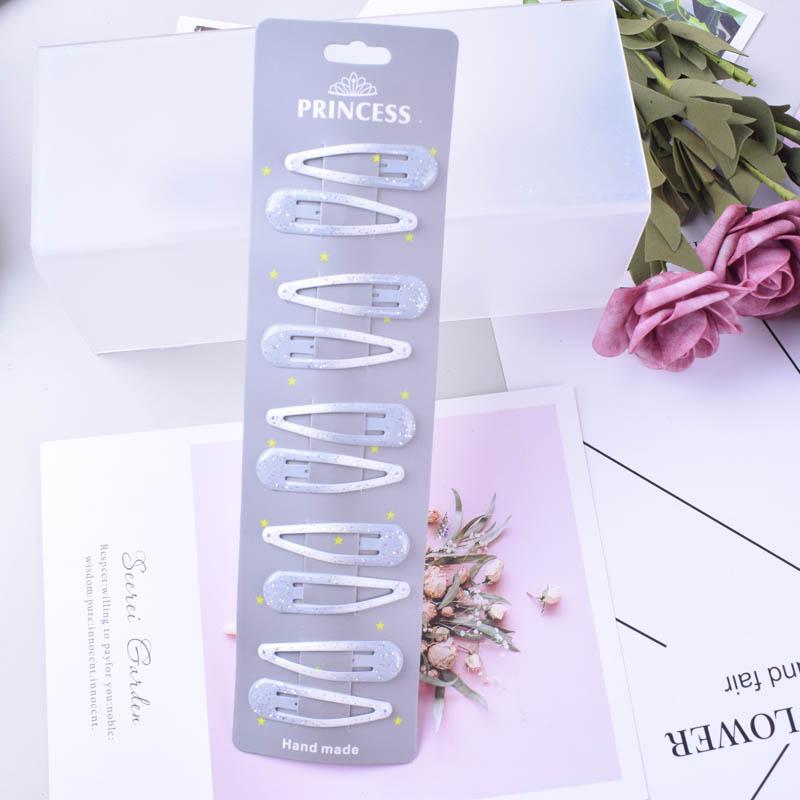 10pcs/set Glitter Hairpins Snap Hair Clip for Children Kids Claw Hair Clip Pins For Girls Hair Accessories Cute Metal Barrettes