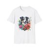 Floral Dog Illustration T-Shirt - Pet Lover Gift, Cute Dog Tee, Animal Lover
