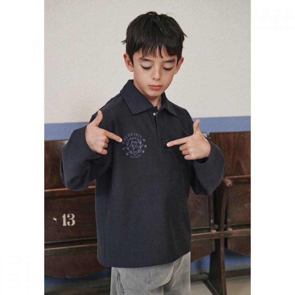 Bluetail Charcoal Grey Collar T shirT aaa1Ts06cg