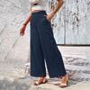 Women’s High Waist Loose Fit Wide Leg Pants Solid Casual Trousers for Office and Everyday Wear Comfy Straight Leg Design