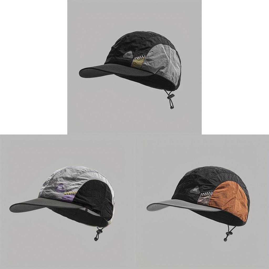 Casual Sports Baseball Hat With Curved Brim And Color Block Design For Outdoor Activities