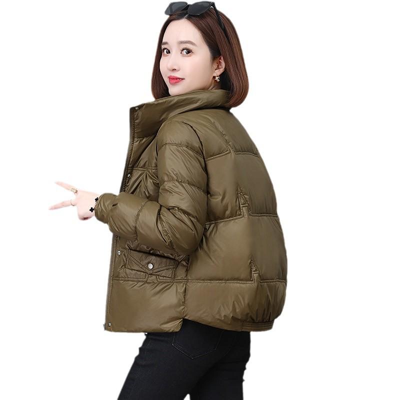 Women's 2024 Winter Korean Style Stand-Up Collar Plus Size Warm Down Jacket for Middle-Aged and Elderly
