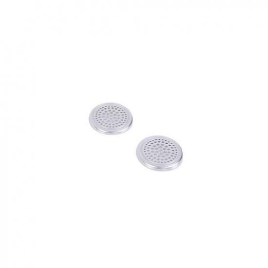 For Benz EQE EQS - Silver Steel Inner Roof Microphone Cover Decor 2PCS