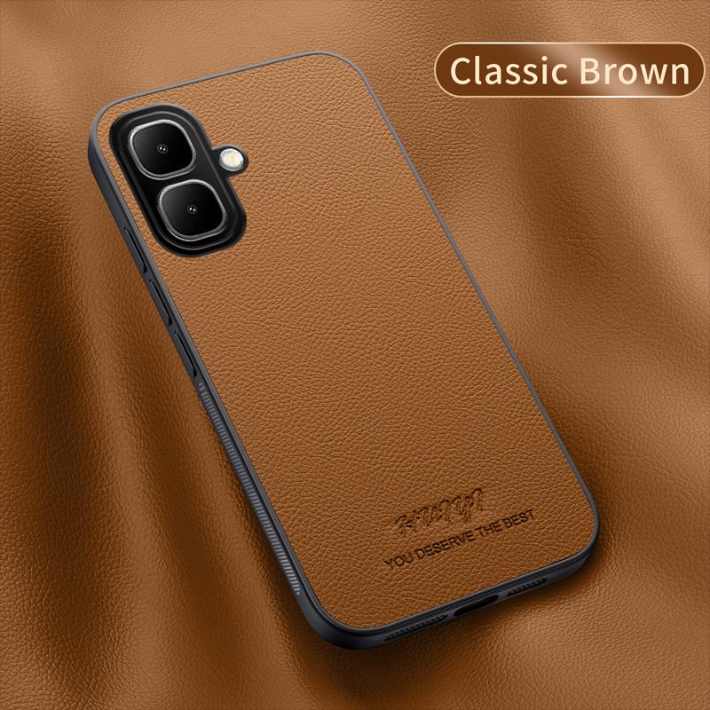 

Luxury Business Leather Soft Frame Magnetic Cover For Infinix Smart 10 Smart10 Phone Cases Capa Infinix Smart 10 коричневий