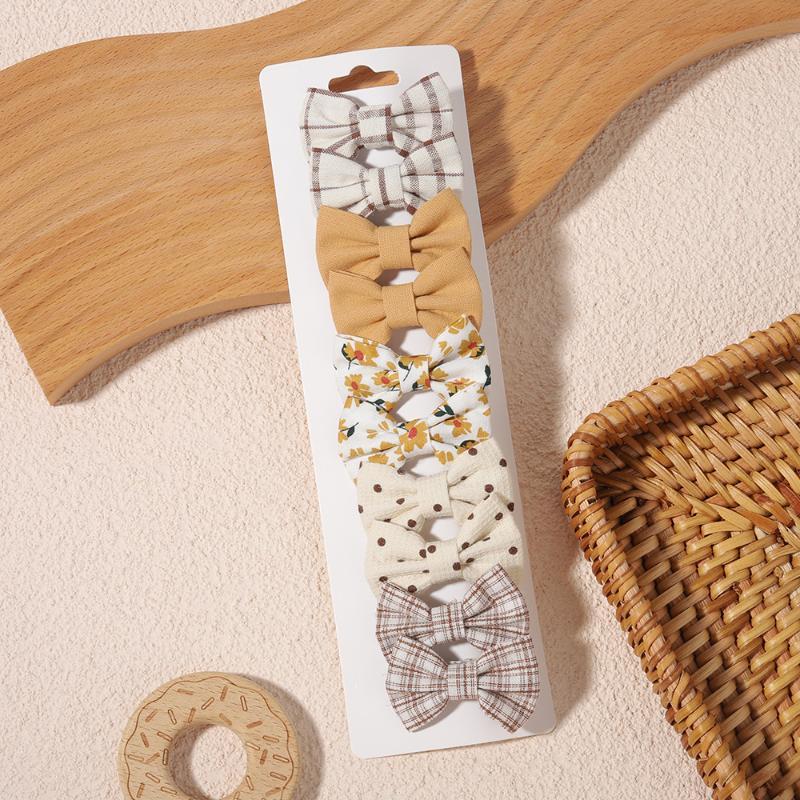 1 Set Fabric Printed Bow Hair Clips Suitable Children Girls Teenagers Party Decoration Clips Girls Baby Hair Accessories Gifts