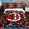 3PCS Ac Football Club 3pcs Bedding,Including 3PCS Duvet Cover And 2pcs Pillowcases Perfect for Christmas,Ideal for Bedroom, Dormitory