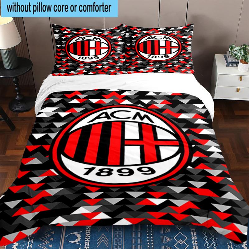 3PCS Ac Football Club 3pcs Bedding,Including 3PCS Duvet Cover And 2pcs Pillowcases Perfect for Christmas,Ideal for Bedroom, Dormitory