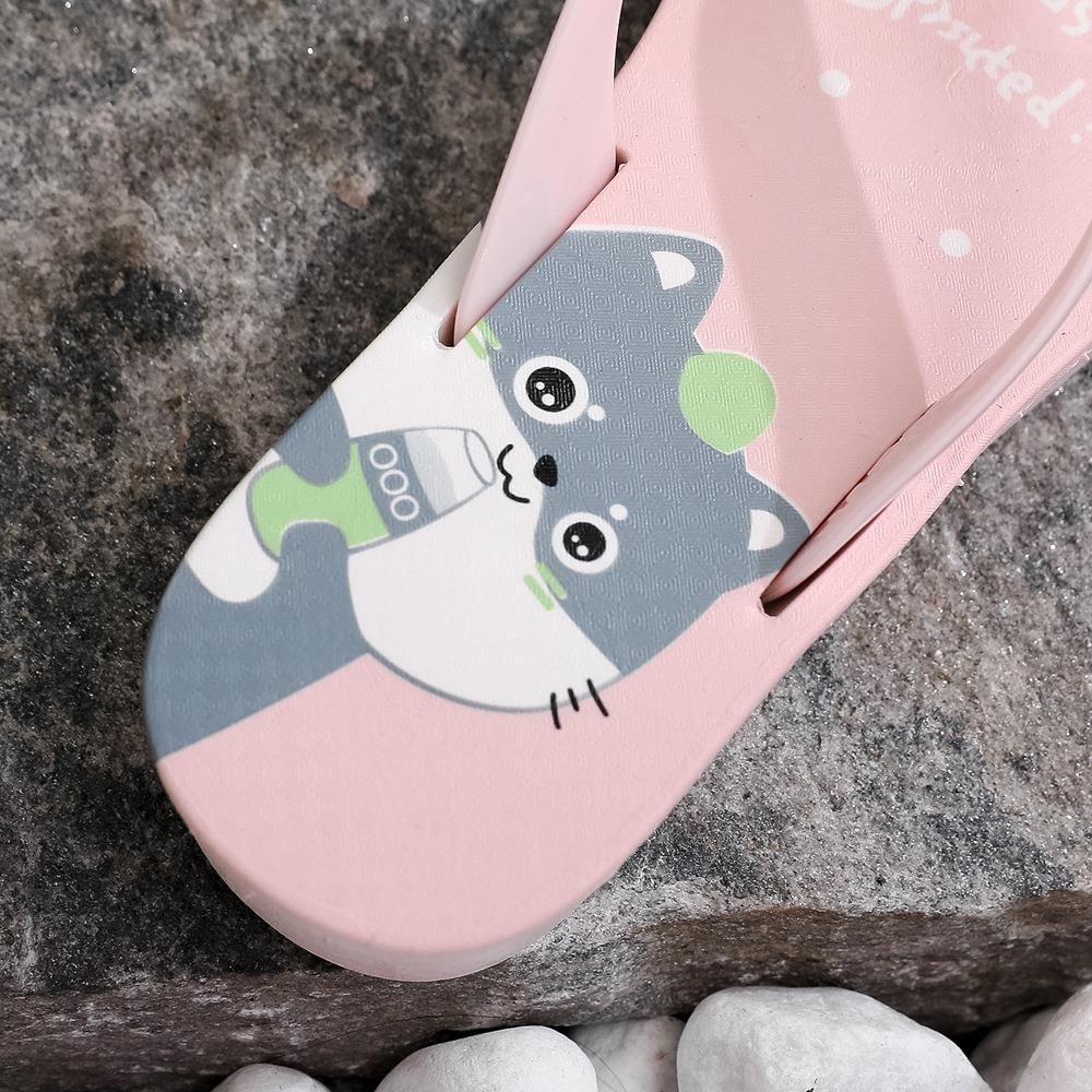 Anti-slip Anti-odor Bathing Flip-flops Outside Wear Cartoon Cute Flip-flops Waterproof Tiktok Same Style