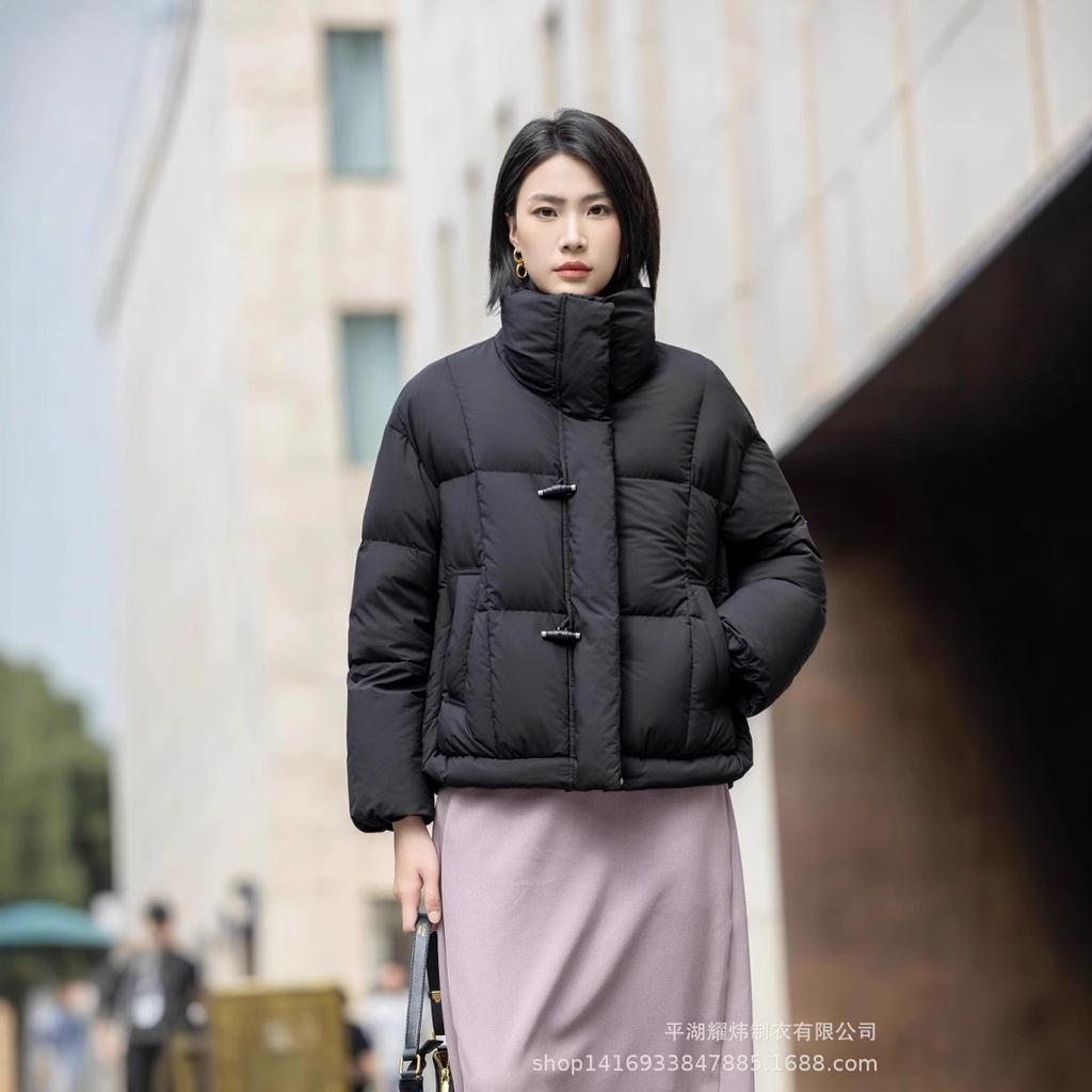 Winter new short Pinghu down jacket women's new national standard original commoner goose down jacket warm stand-up collar