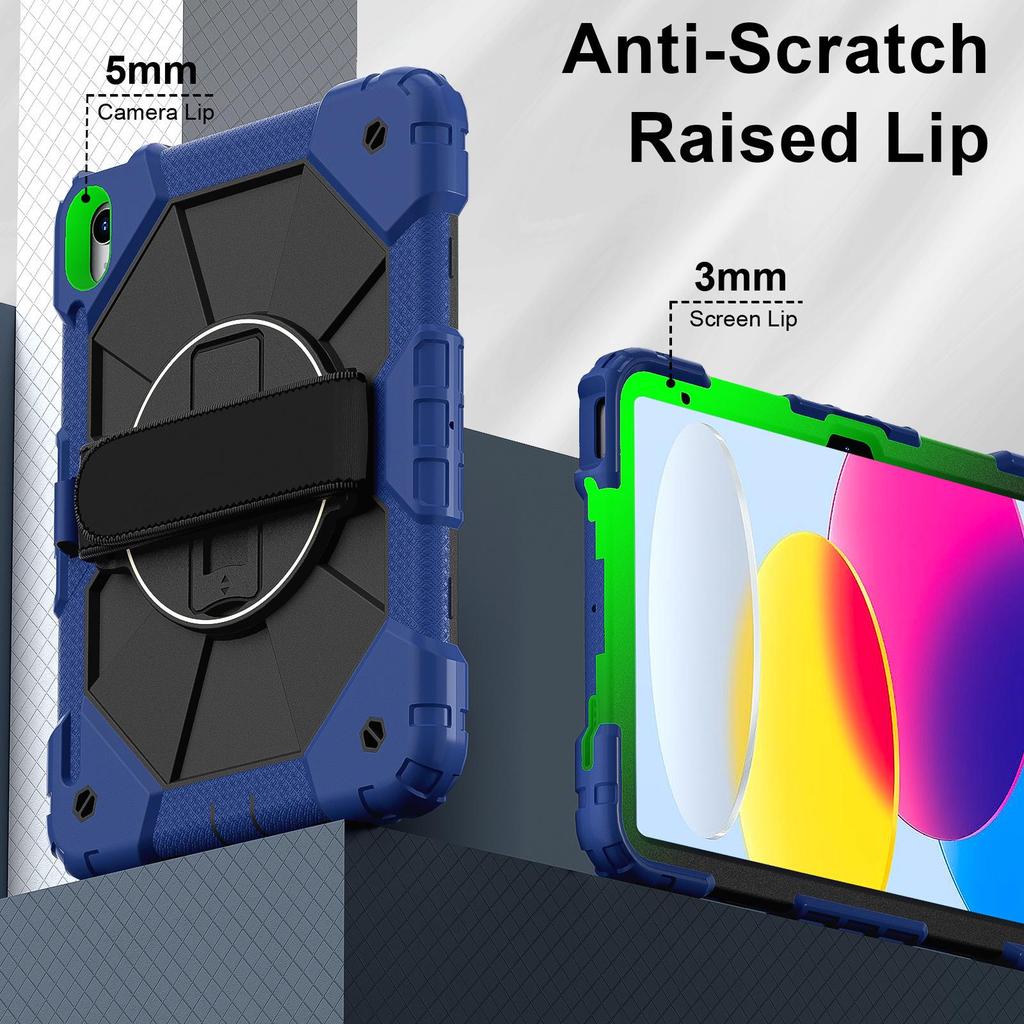 iPad 10th Tablet Protective Case with Rotating Bracket and Shoulder Strap