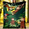 1pc Curious George9 Theme Blanket - Digital Print, Polyester, Cozy for All Seasons, Perfect for Outdoor, and Travel