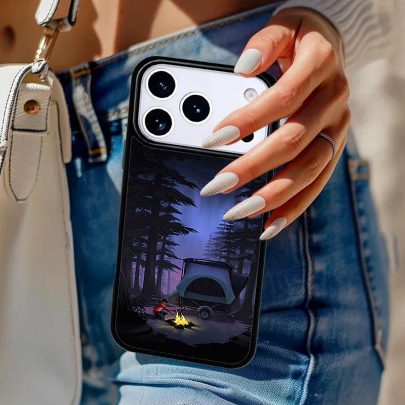 Natur Camping Kunst Handyhülle Für iPhone 17 Air 14 15 13 12 Max Hülle Für Apple 16e 11 Pro Max Plus Coque