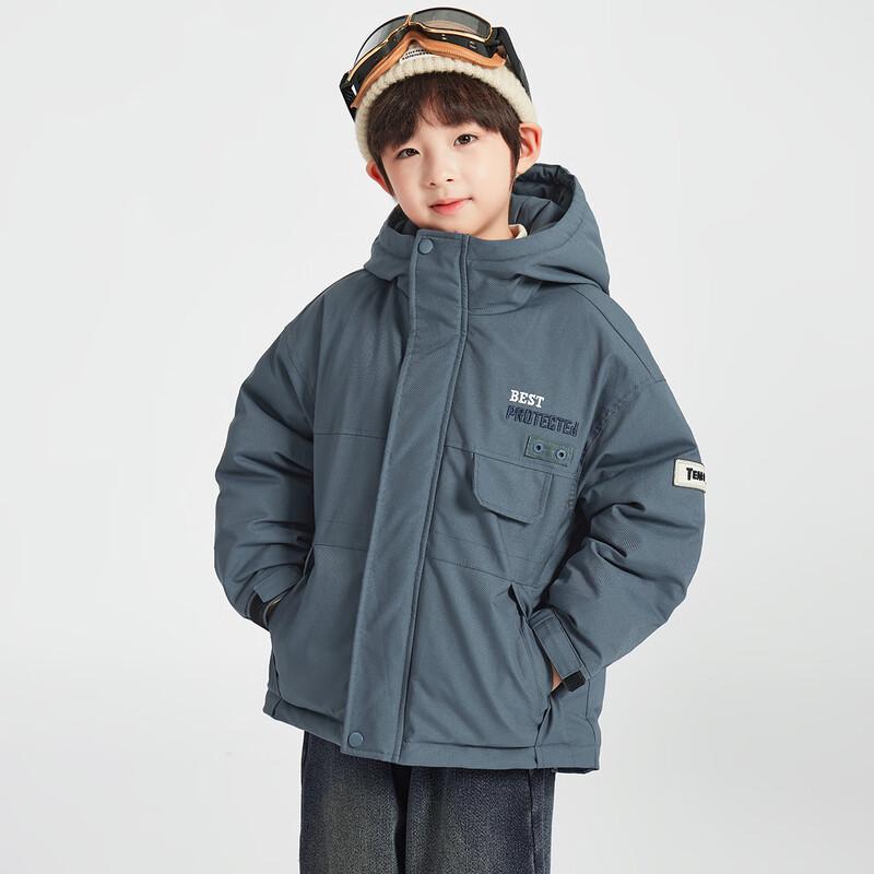 Duoduojia Boys' DuPont 3-Proof Hooded Down Jacket