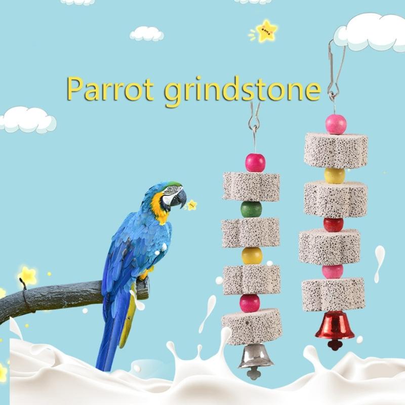 Bird Molar Toy Parrot Grinding Stone Molar Stone Parakeet Chinchilla Squirrel Molar Bird Cage Toy Bird Cage Accessories