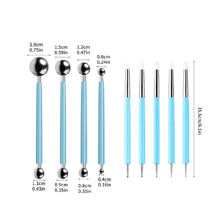 9Pcs Professional Clay Engraving Pen Double Ended Pottery Modelling Embossing Tool for Sculpturing and Rock Painting