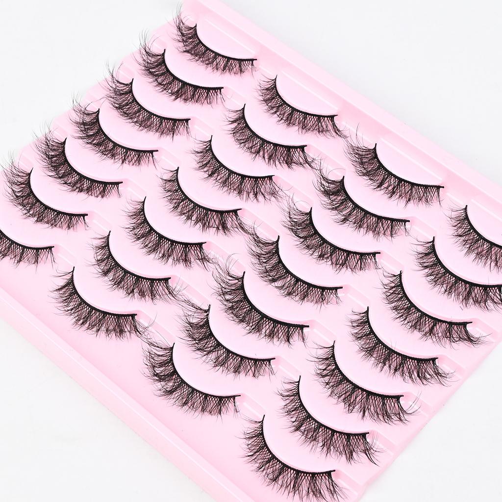 2026 European and American Fried Eyelashes 14 Pairs of Thick Curled Natural Three-dimensional Eyelashes