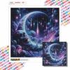 Diamond Painting Kit Glowing Moon Celestial Galaxy Pattern DIY Full Drill Canvas Art Relaxing Handmade Gift for Craft Lovers