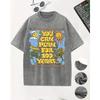 You Can Plan For 100 Years Prints Washed Men T-Shirt Casual Breathable Short Sleeve Soft Cotton Streetwear Loose Top