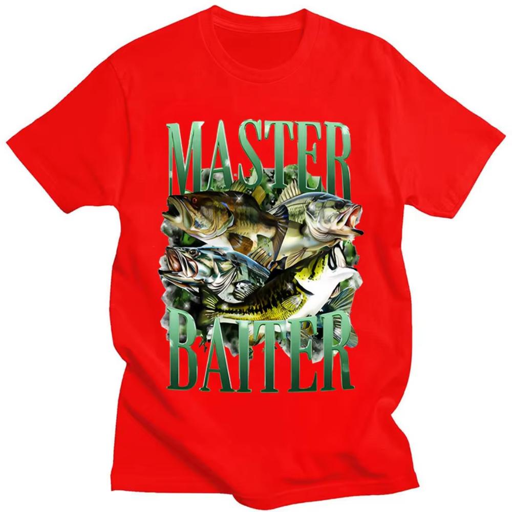 Master Baiter Bass Fishing Funny Graphic T Shirt Mens Vintage ONeck Oversized Cotton Tshirts Loose Clothing High Quality Tees