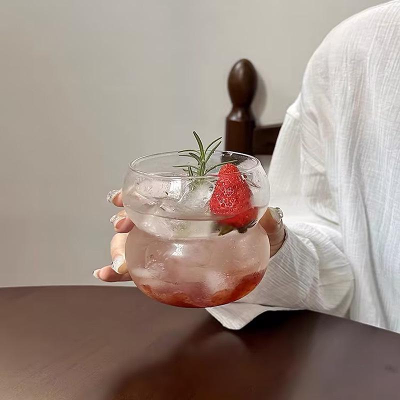 Milky Cute Glass Breakfast Cup for Yogurt, Cereal, and Coffee