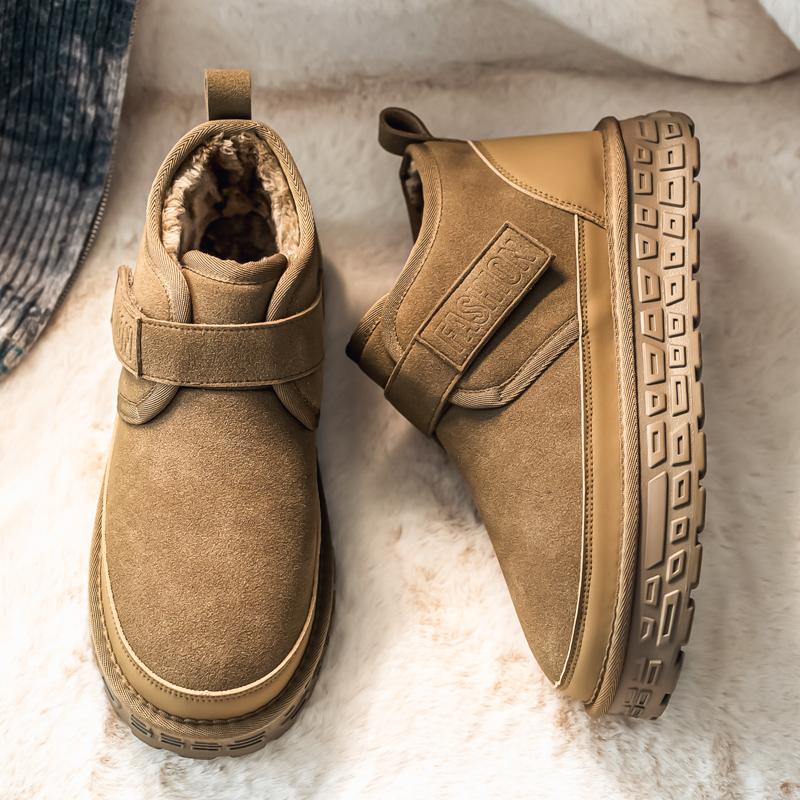 Men's Low Cut Snow Boots Are Fashionable and Versatile with Plush Insulation Soft and Comfortable Men's Cotton Shoes