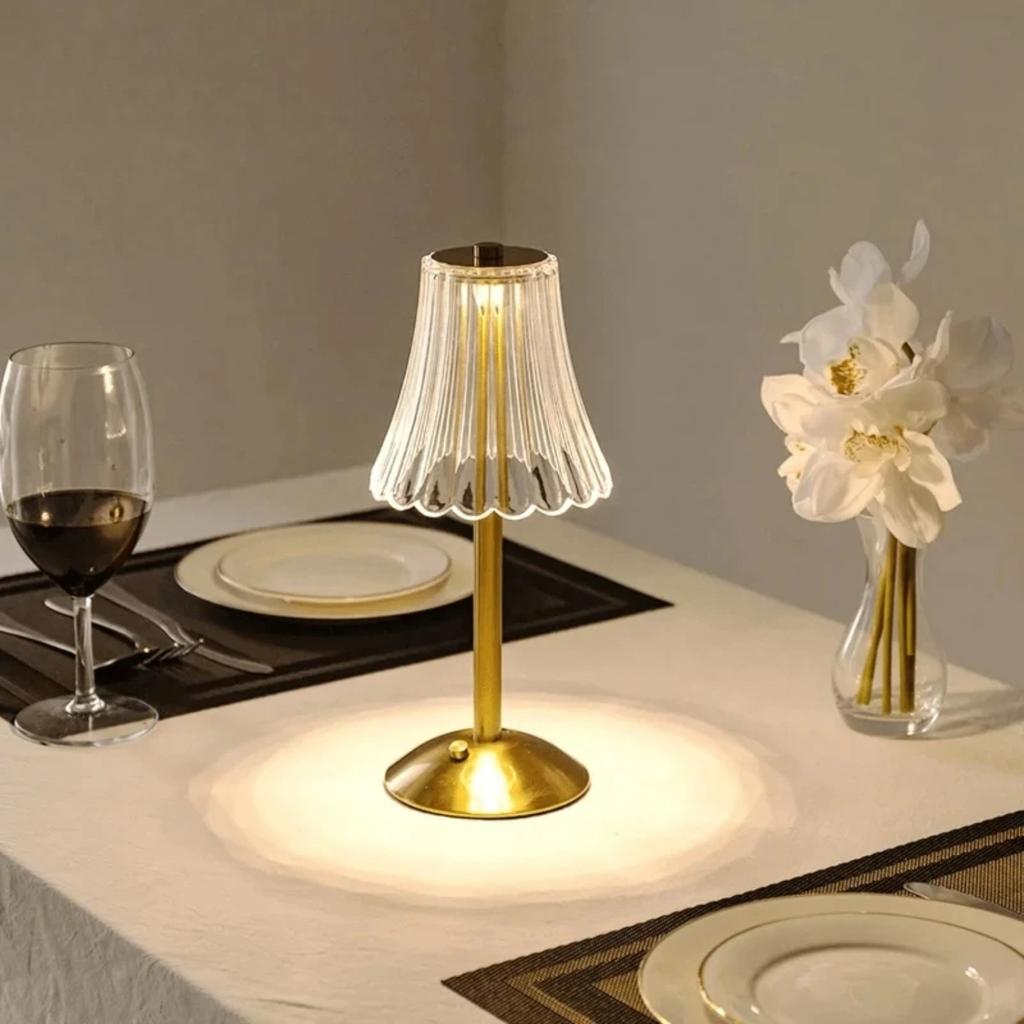 New Rechargeable Modern Crystal Table Lamp - Elegant Touch Dimming USB LED Night Light for Bedroom Decor and Ambient Lighting