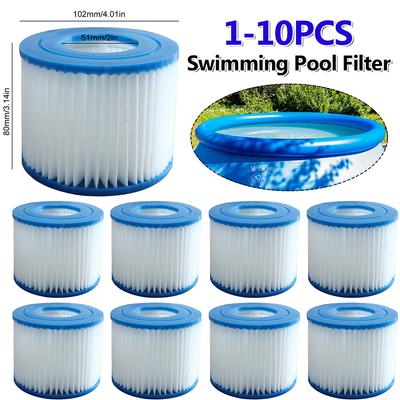 1-10pcs Pool Water Filter Cartridges Type VI Spa Filter Cartridge Soft Rubber Ends Pool Filter for Bestway Flowclear Filter Part