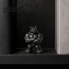 Detailed Muscle Figure 3D Printed Bear Statue, Matte Black Fitness Ornament for Office Figurine Bookshelf Gym Decor, Compact Inspirational Gift