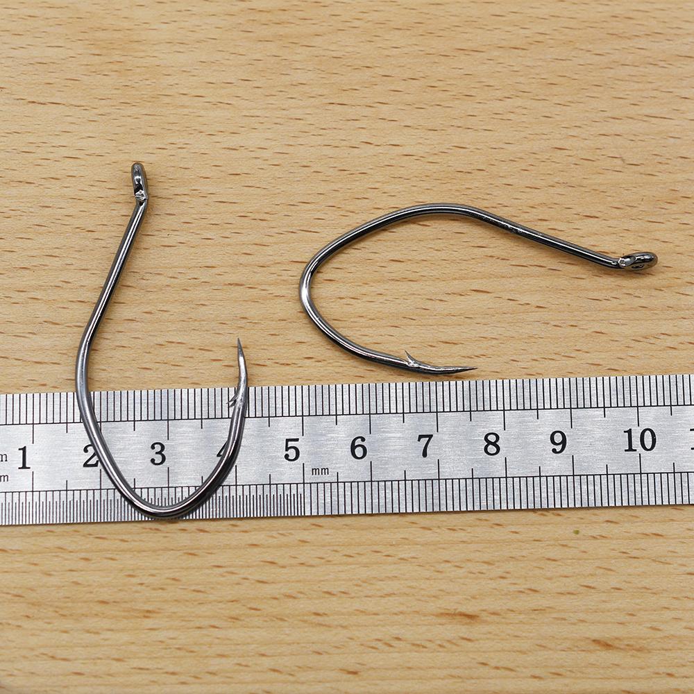 MNFT 10pcs High Quality Sea Big Fishing Hook On Saltwater Hook Size 5.5*2.8cm Carbon Steel Sharpened CatFish Fishing Hook Tackle