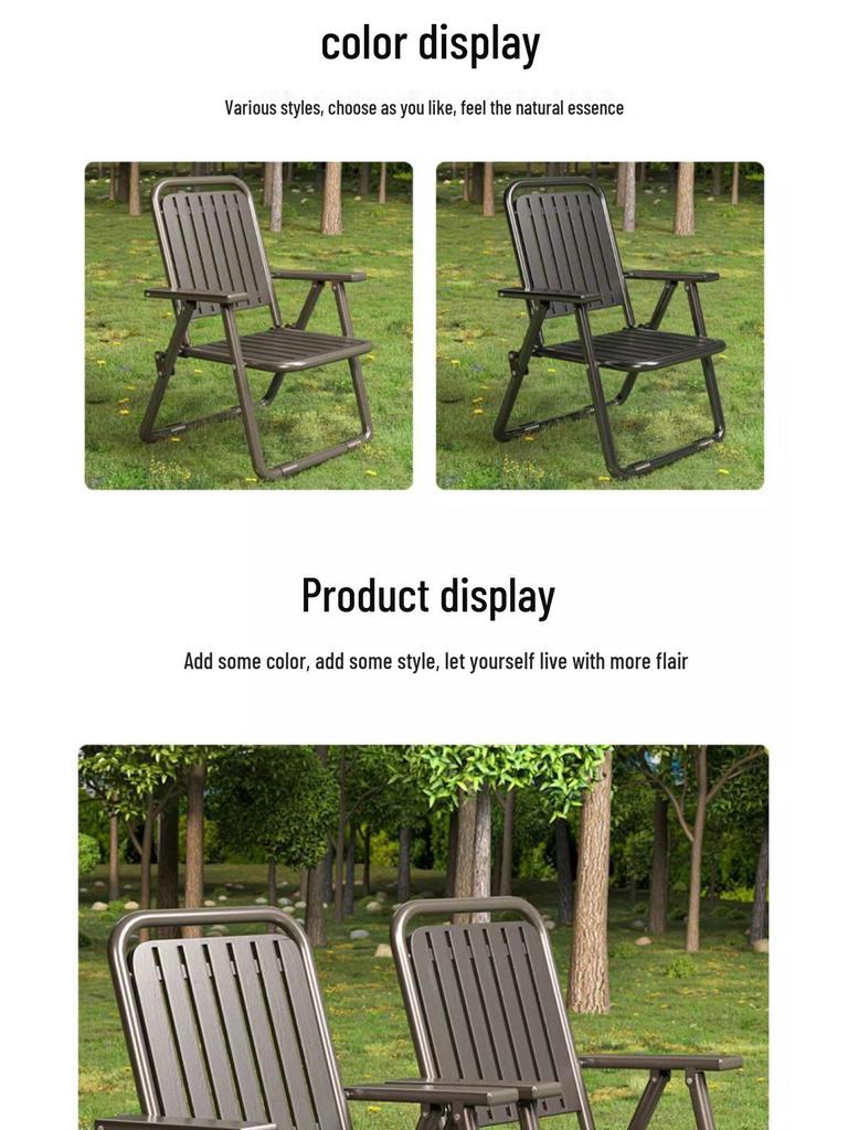 Portable Folding Recliner Beach Chair with Backrest - Ideal for Picnic, Balcony, Camping, and Leisure