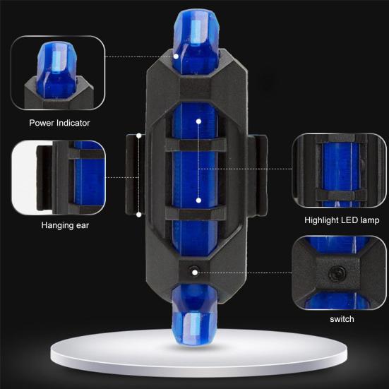 Světlo na kolo Pomalé blikání Energeticky úsporné Výstražné Vodotěsné Zadní koncové světlo na sedlovku
